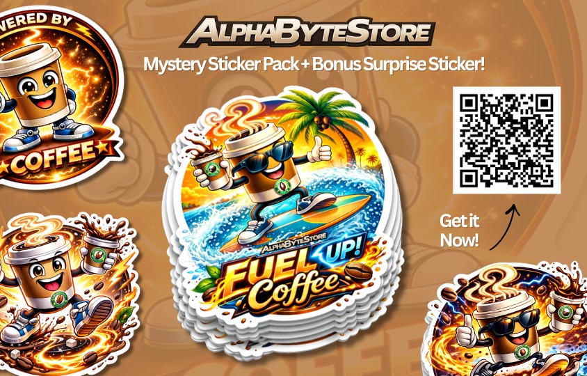 Coffee Stickers & Keychains AlphaByteStore.com